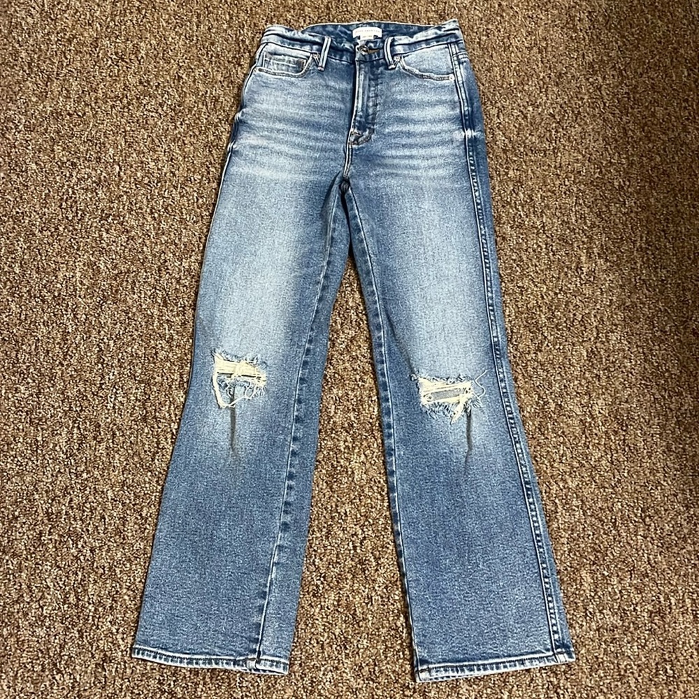 Good American Light Blue Straight Leg Jeans